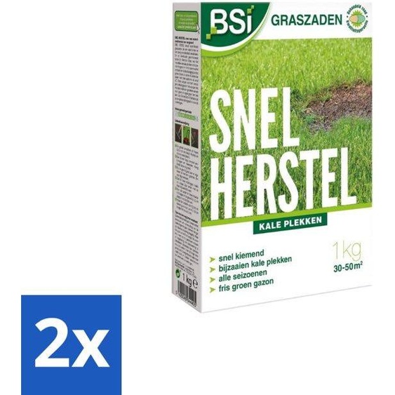 Graines de gazon « Récupération rapide » : pelouse dense et résistante, 1 kg, 2 paquets