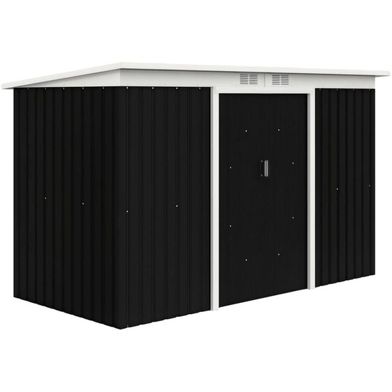 Grand abri de jardin - Abri pour outils en acier galvanisé - 3,6 m² - 280x130x172 cm - étanche - avec kit de fondation