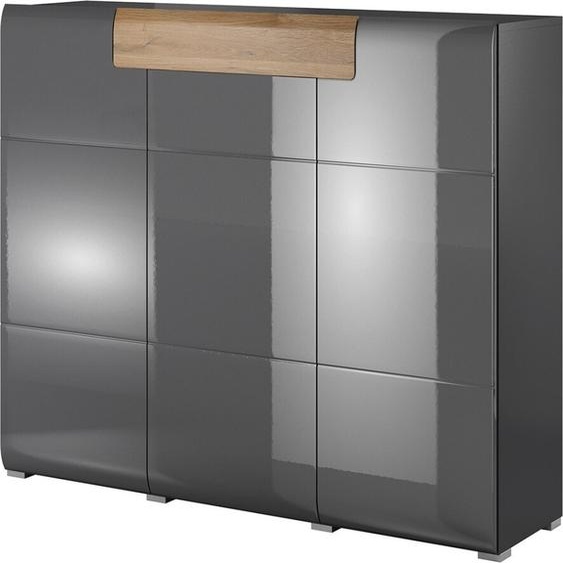 Buffet grand modèle collection OHIO. Coloris gris anthracite et chêne. Style design