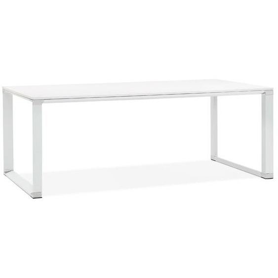 Grand bureau de direction droit XLINE en bois blanc - 200x100 cm