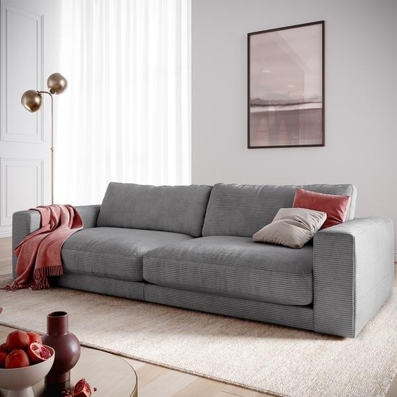 Grand-canapé Cubico 290x120 cm velours côtelé anthracite, Grands canapés