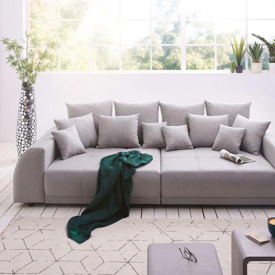 Grand-canapé Violetta 310x135 cm gris matelassé avec coussin, Grands canapés