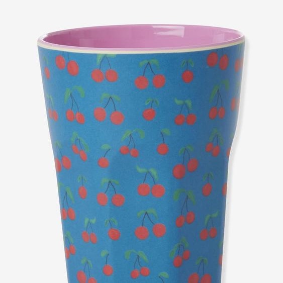 Grand gobelet en mélamine CHERRY LOVE rice 400 ml bleu électrique