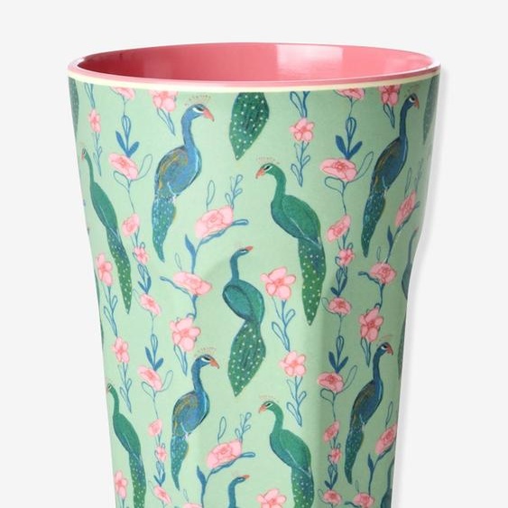 Grand gobelet en mélamine PEACOCK POWER rice, 400 ml menthe