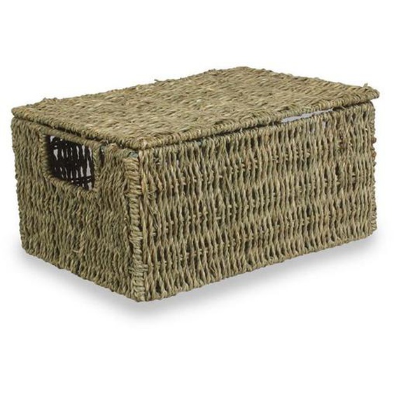Grand panier de rangement en jonc de mer