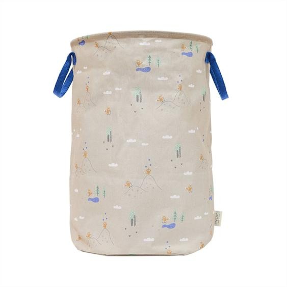 Grand Panier De Rangement En Polyester Beige