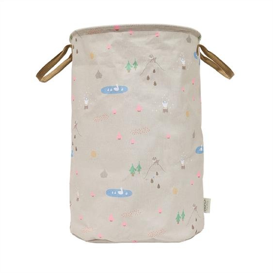 Grand Panier De Rangement En Polyester Beige
