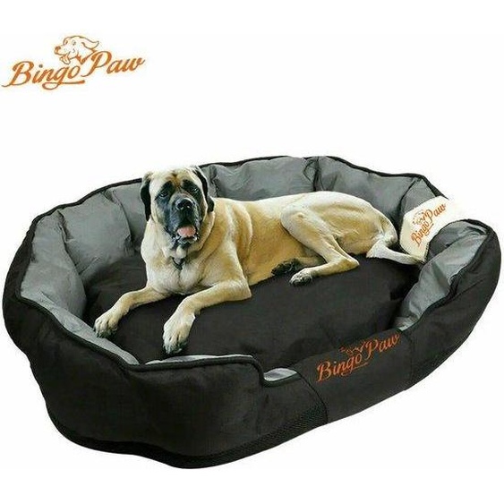Grand panier imperméable pour chien, noir/gris