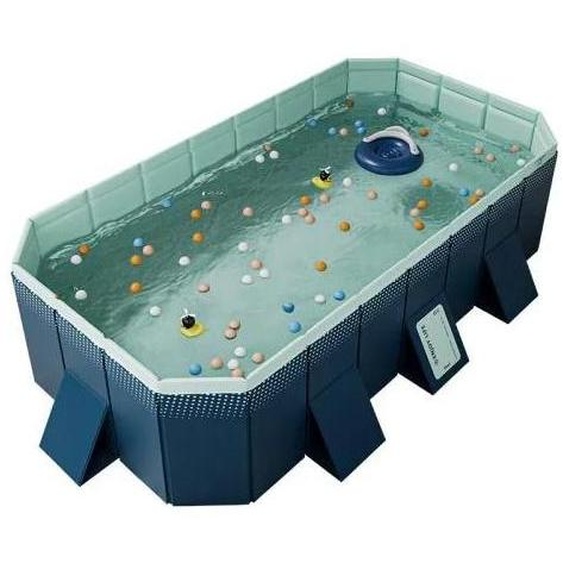 Grand piscine rectangulaire pliable pour toute la famille - Piscine dextérieur pour le jardin - Adaptée aux enfants et aux adultes - Non gonflable - 2,6 mètres - Facile à installer