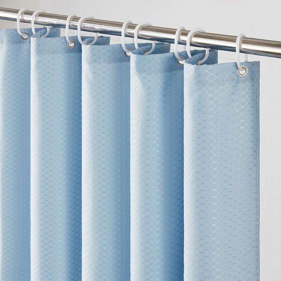 Grand Rideau de Douche Anti-Moisissure Impermable Lavable 180 x 200 cm Bleu Brume YYV