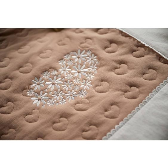 Grand Tapis De Jeu En Coton Matelassé - Petit Nuage Blanc/rose