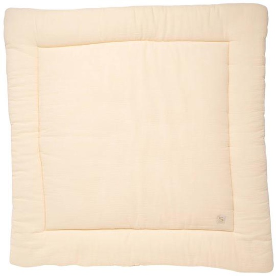Grand Tapis De Jeu En Double Gaze De Coton - Uni Petale Beige