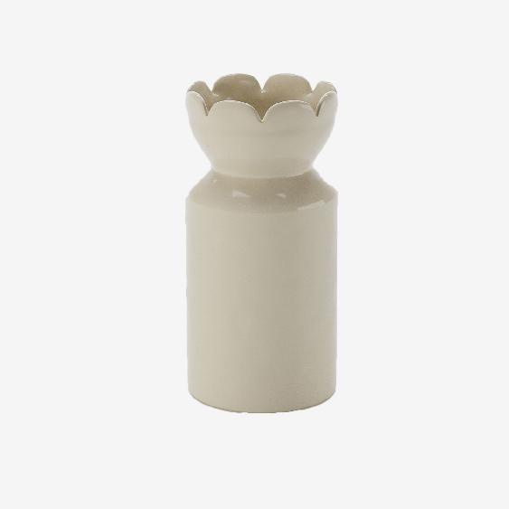 Grand vase col tulipe Rivoli, céramique crème