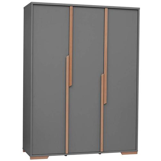 Grande armoire 3 portes Snap - Graphite - MDF, mélaminé et bois de hêtre