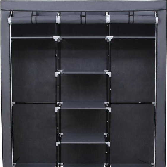 Grande armoire à vêtements en tissu 175 x 150 cm gris