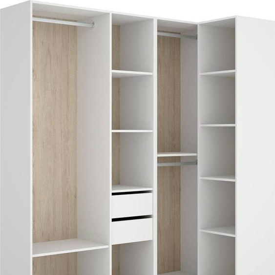 Onyok - Grande Armoire, 183x205 cm Blanc, 2 Tiroirs