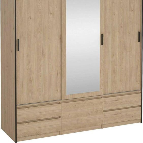 Ljalkova - Grande Armoire, 181x200h cm Chêne Brun, 4 Étagères