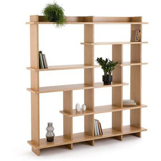Grande étagère asymétrique plaqué chêne, Orga