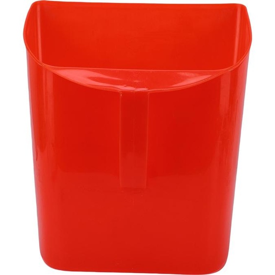 Grande pelle à fourrage avec poignée latérale, seau/pelle en plastique fermé pour sable, glace, céréales, fourrage sec pour animaux de rente, rouge