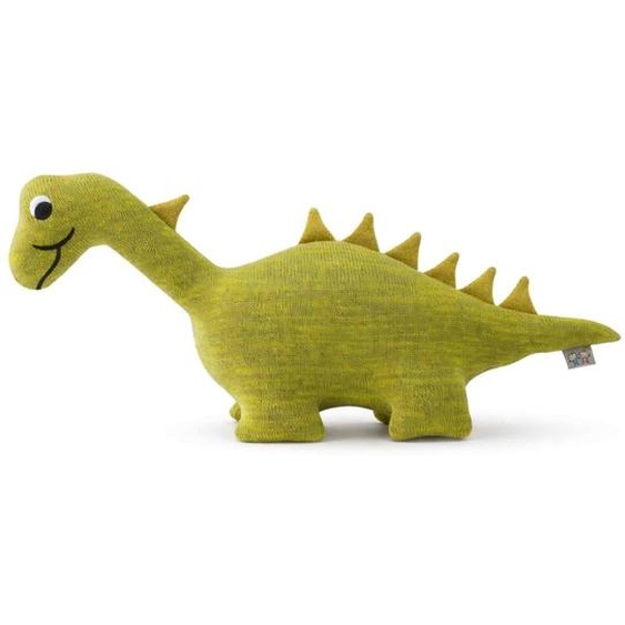 Grande Peluche Dinosaure En Coton Tricoté Vert