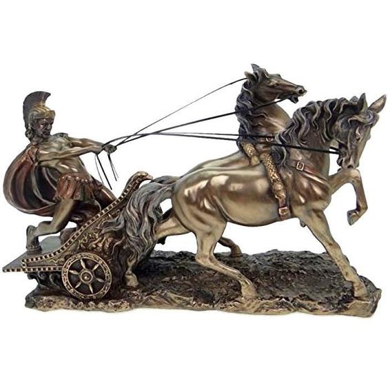 Grande Statue Char Romain de couleur bronze 60 cm