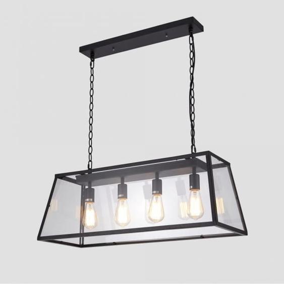 Suspension - KOSILUM - Fresy - 4 lumières - Métal et verre - Compatible variateur