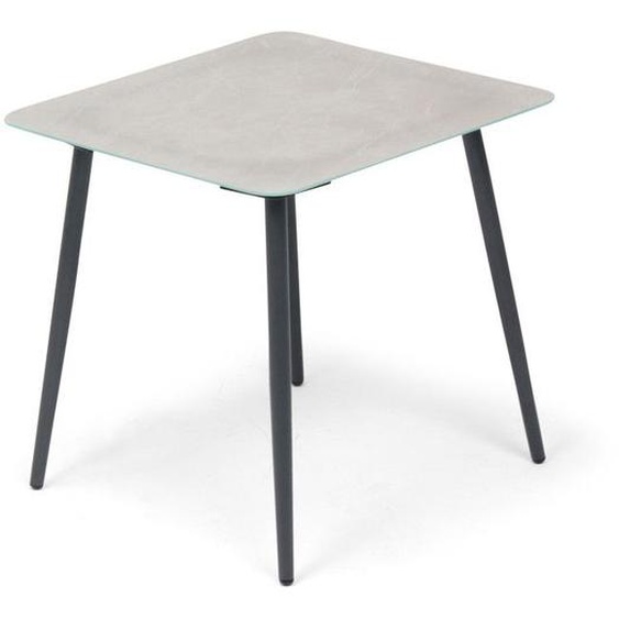 Grande table basse de jardin en acier gris - Oviala