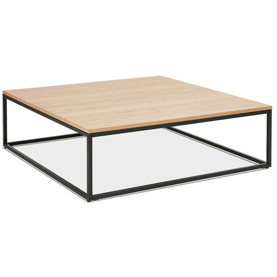 Grande table basse style industriel TRIBECA en bois finition naturelle et métal noir
