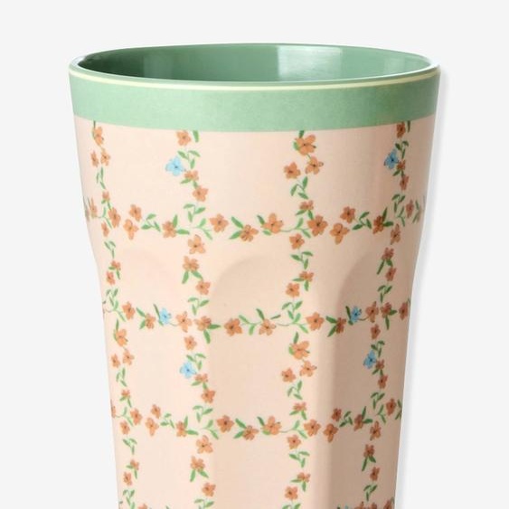 Grandes tasses en mélamine CHECKERED STENCIL rice, 400 ml rose