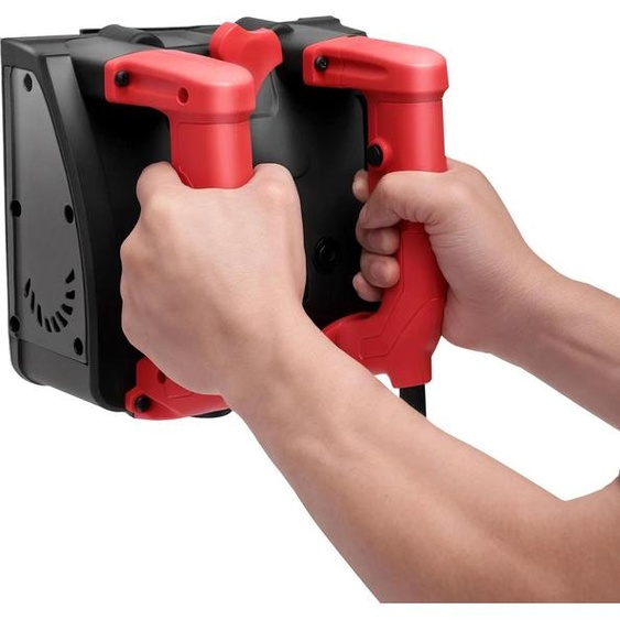 Grattoir électrique - Rabot mural pour enlever la peinture et le crépi - Puissance 1200 W, 220 V - Largeur de travail 16 cm - Profondeur de fraisage 1-4 mm - 26 lames - Prise UE - Rouge, noir