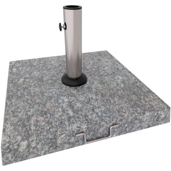 Gravita - Socle pour Parasol de Jardin Carré 45x45 cm 35 kg en Pierre avec Roulettes Gris