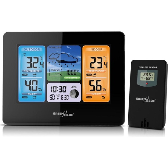 Greenblue GB526 digital weather station Black Battery