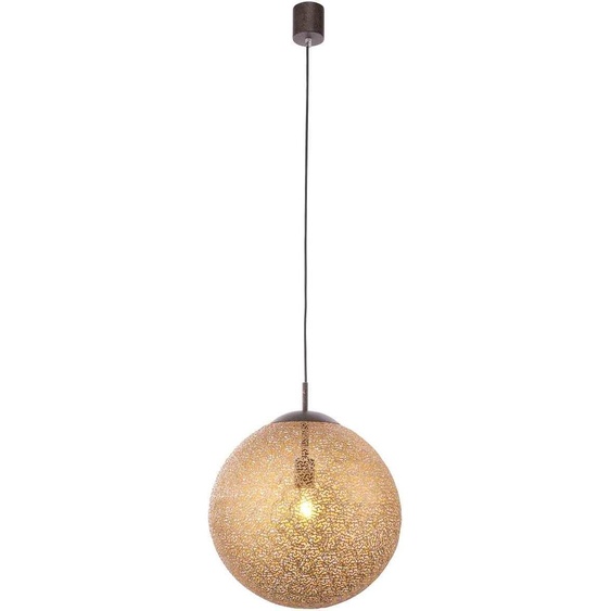 Lampe suspendue ronde 40cm en brun rouille - Crete Landhaus / Vintage E27 Innenbeleuchtung Leuchte / Lampe