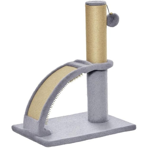 Griffoir pour chat - Arbre à chat - En bois - À une seule couche - Avec balle - Socle stable