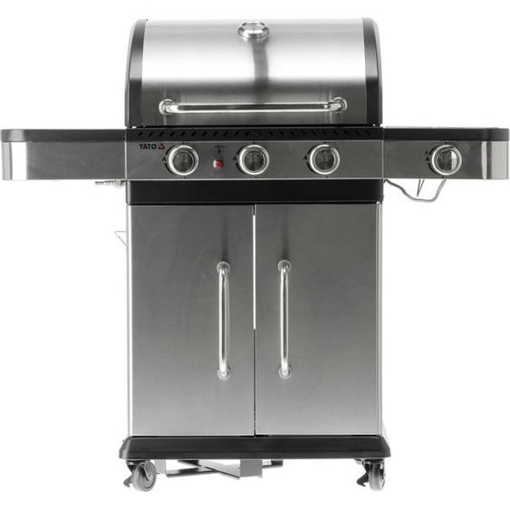 Gril à gaz 11,2kW, 3+1 brûleurs, acier inoxydable 122 x 57 x 112cm