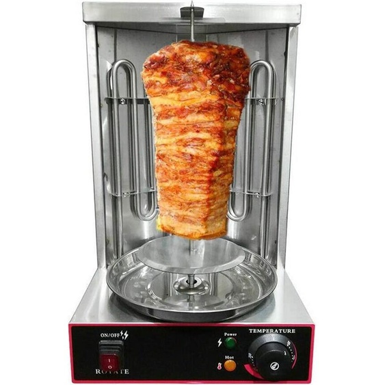 Gril à kebab électrique Machine à gyros Machine à kebab Gril à poulet rotatif Appareil à gyros Gyros Grill Kebab BBQ 2 brûleurs Grill Machine 3KW