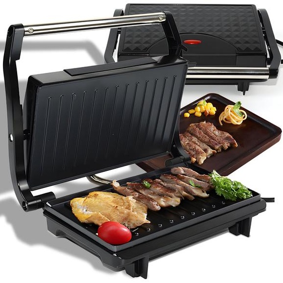 Gril de contact Gril multifonctionnel Gril à panini Gril de contact électrique Pour la cuisson et les snacks Plaques de gril avec surface antiadhésive Retoo