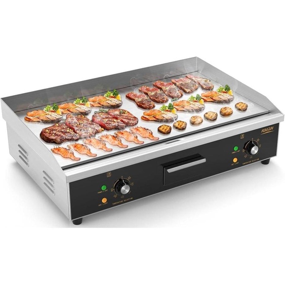 Gril électrique du commerce, gril de table électrique, 4400W plaque de gril température réglable de 50-300 °C,pour restaurant, balcon,73 x 48 x 22cm