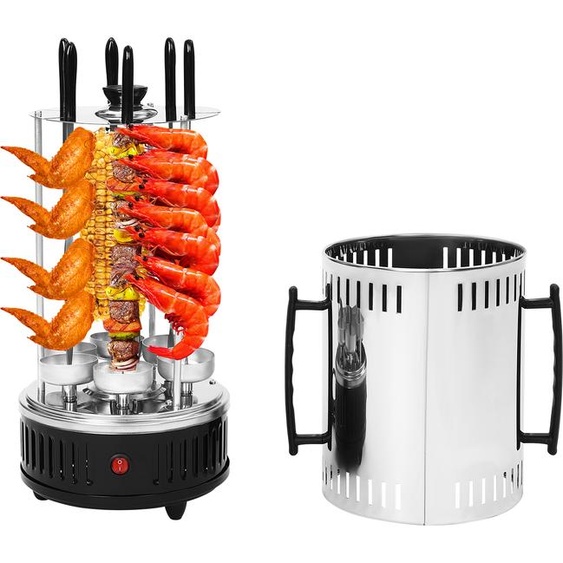 Gril électrique vertical avec 6* brochettes Gril de table Gril rotatif