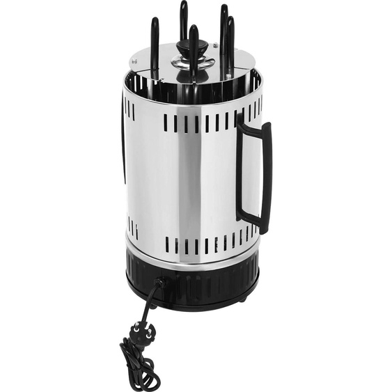 Gril électrique vertical - SW-5 - 1000 W - Rotation automatique - Jusquà 500°C - Acier inoxydable - Amovible & facile à nettoyer - Blanc