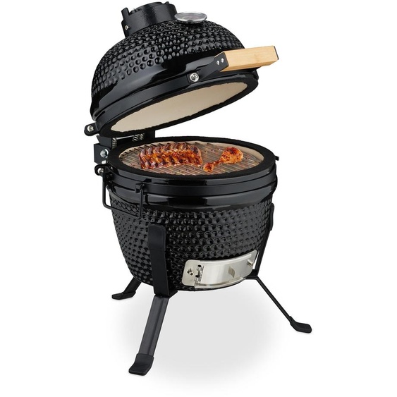 Gril Kamado - Barbecue au charbon de bois - Barbecue en céramique - Four à barbecue - Cuisine extérieure - Bleu