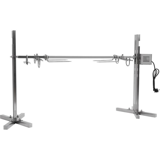 gril rotatif 53 pouces, Gril électrique rotisserie, pour porc/agneau/poulet, Argent