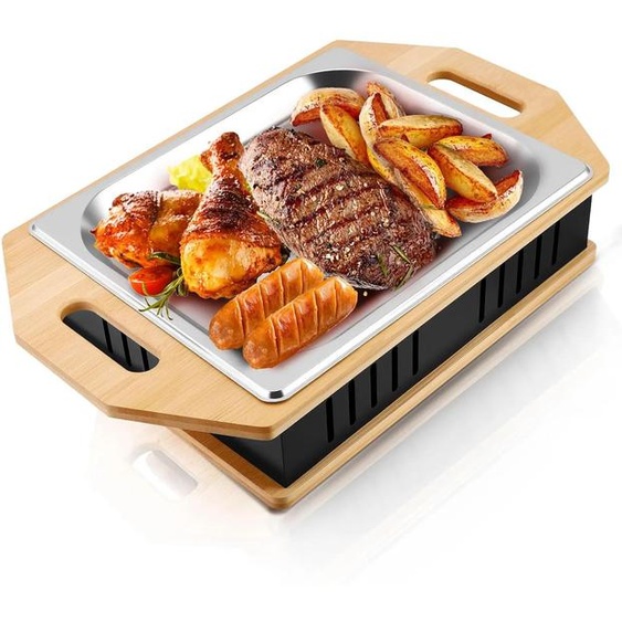 Grill à bougie - Modèle A - Plaque chauffante à bougie - Grill de table dintérieur - Réchauffeur de viande - Portable