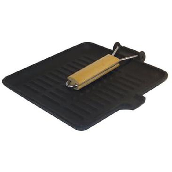 Grill carré fonte 24 x 24 cm - manche rétractable
