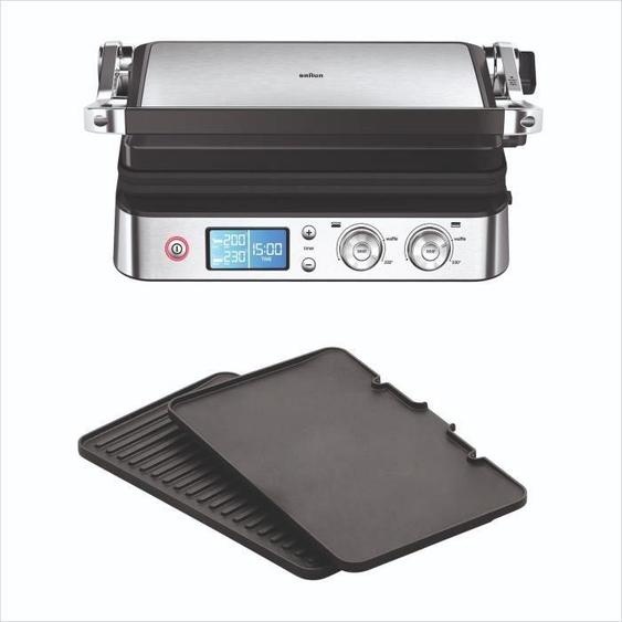 Grill multifonctions BRAUN Multi Grill 9, 2000 W, 3 positions de chauffe, Noir / Acier