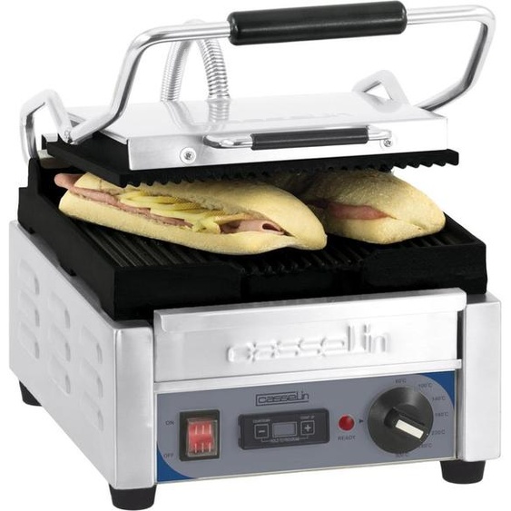Grill Panini Petit Premium Rainurée - Rainurée Avec Minuteur - Casselin