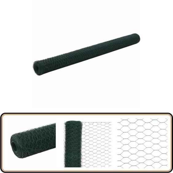 Grillage Acier avec revêtement en pvc 25x1,5 m Vert - Vidaxl