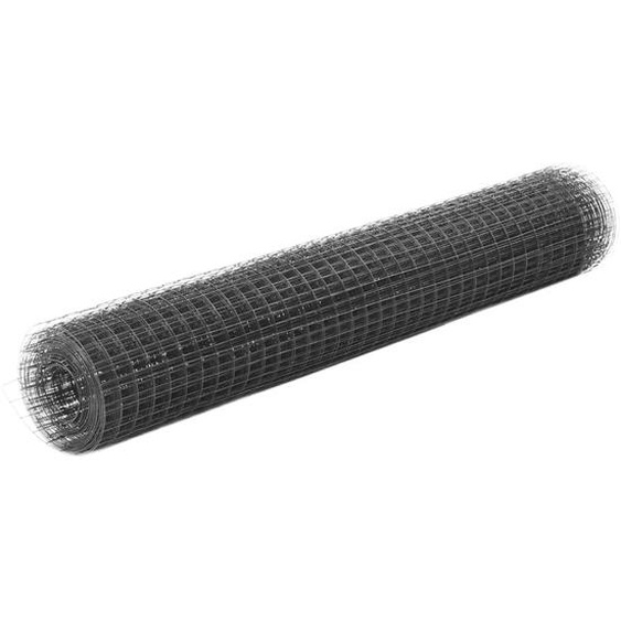 Grillage Acier avec revêtement en PVC 25x1 m Gris