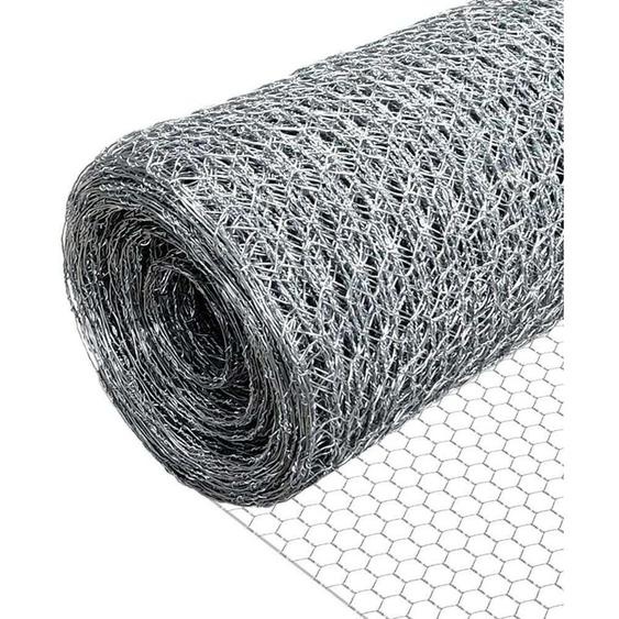 Vounot - Grillage acier galvanisé 1x25m - Maille hexagonal 13mm - Filet de clôture pour poulailler