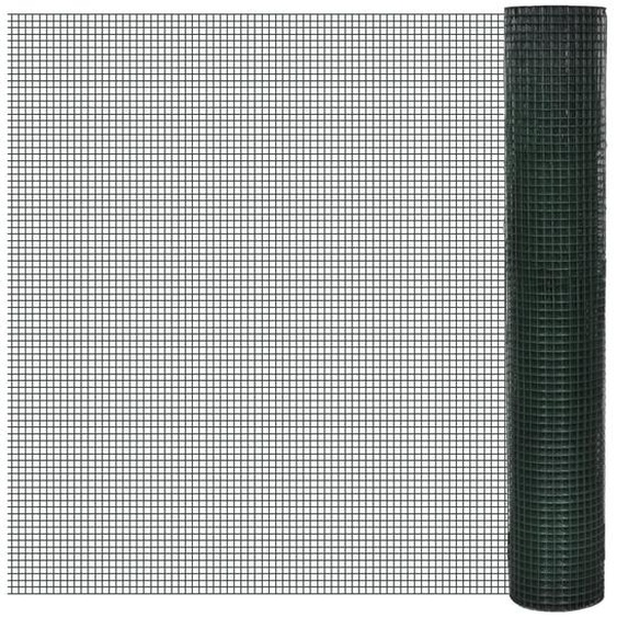 Grillage Acier galvanisé et revêtement en PVC 25 x 1 m Vert